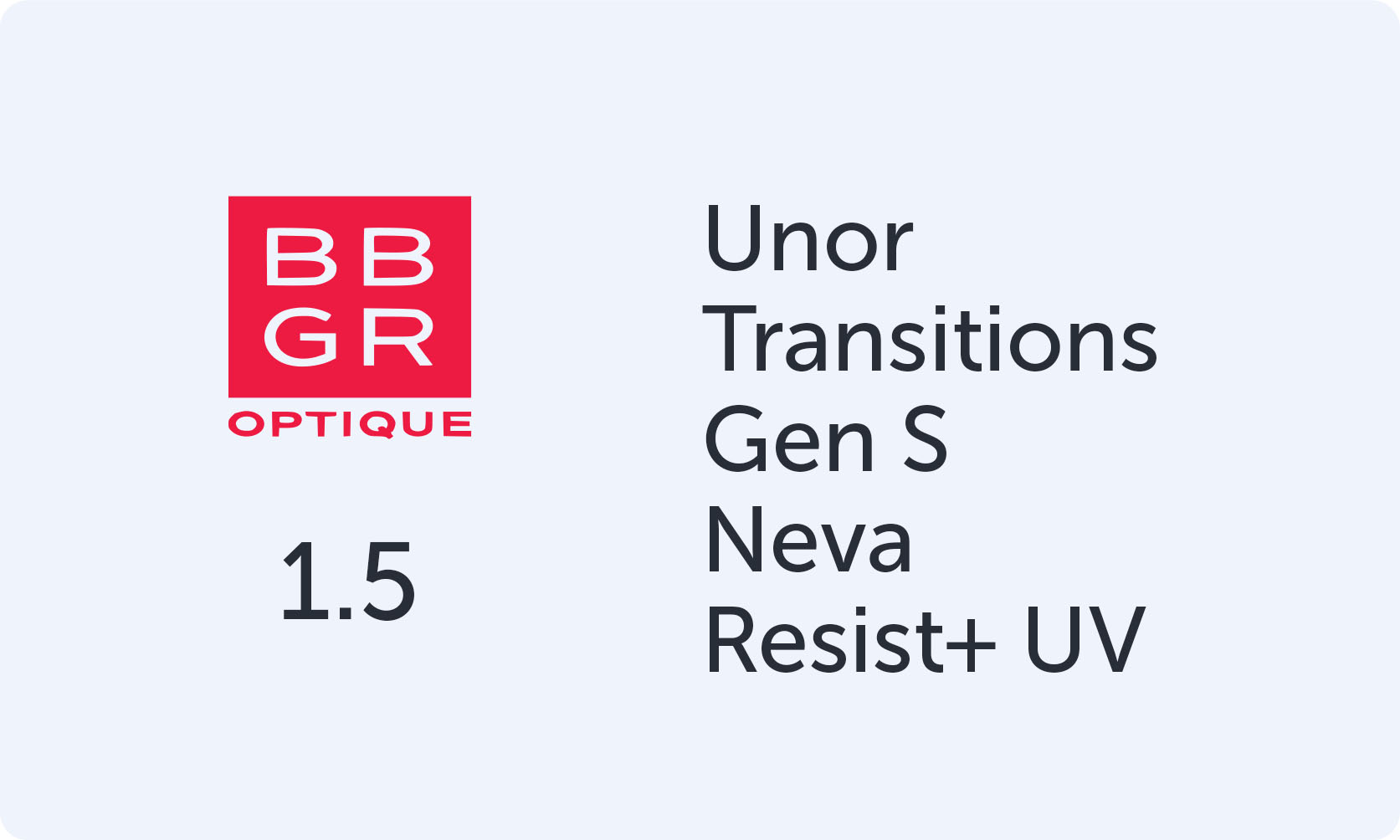 BBGR Unor 15 Transitions Gen S Neva Resist+ UV