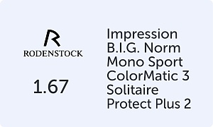 Rodenstock Impression B.I.G. Norm Mono Sport 1.67 ColorMatic 3 Solitaire Protect Plus 2