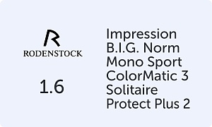 Rodenstock Impression B.I.G. Norm Mono Sport ColorMatic 3 1.6 Solitaire Protect Plus 2