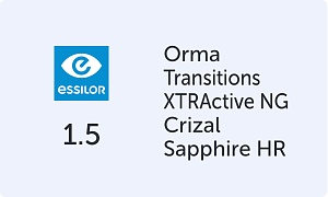 Essilor Orma 1.5 Transitions XTRActive Crizal Sapphire HR