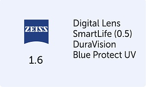 Carl Zeiss Digital Lens SmartLife (0.5) 1.6 DV Blue Protect UV