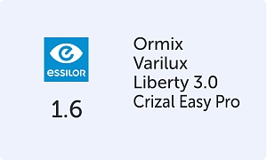 Essilor Varilux Liberty 3.0 Ormix 1.6 Crizal Easy Pro