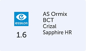 Essilor AS Ormix 1.6 BCT Crizal Sapphire HR